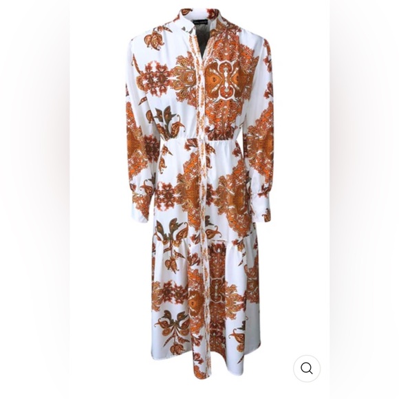 DIONNE Paisley Midaxi Dress - Rust NWT - Picture 6 of 8